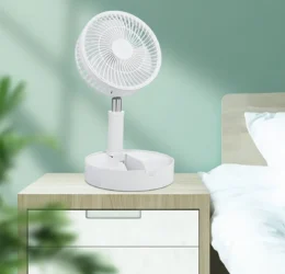 Ventilador Forte Bateria Recarregavel Potente 24h De Barraca Cor Das Pás Branco Cor Da Estrutura Branco