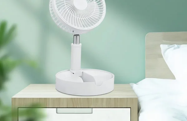 Ventilador Forte Bateria Recarregavel Potente 24h De Barraca Cor Das Pás Branco Cor Da Estrutura Branco
