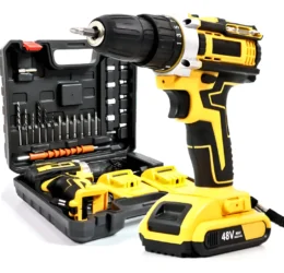 Parafusadeira Furadeira 48v Profissional 2 Baterias Sem Fio Cor Amarelo