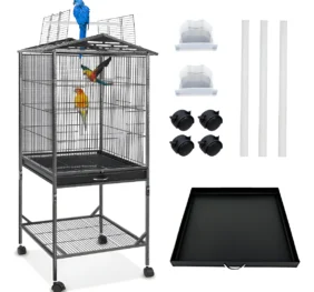 Viveiro Chale Medio Passaro Ring Neck Calopsita Papagaio Rin Preto