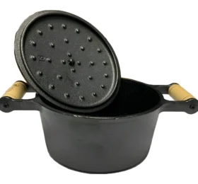 Caçarola De Ferro 2 Litros Alça Madeira Fundição Sant’ana