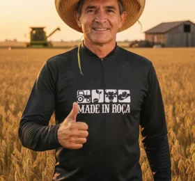 Camisa Agro Made In Roça Tecido Fresco Proteção Uv50+