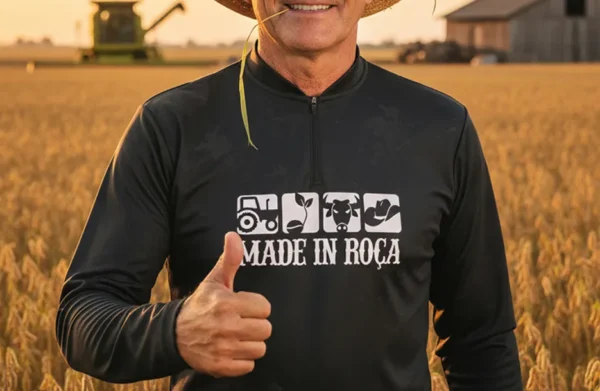 Camisa Agro Made In Roça Tecido Fresco Proteção Uv50+