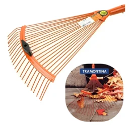 Vassoura Rastelo Jardinagem 22 Dentes Ferro Grama Tramontina Cor Laranja