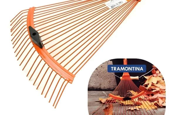Vassoura Rastelo Jardinagem 22 Dentes Ferro Grama Tramontina Cor Laranja