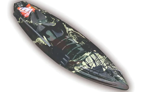 Caiaque de pesca aberto modelo K1 pró fibra 1 lugar + remo cor camuflado exército