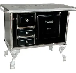 Fogão A Lenha N1 Chapa Polida 49×79 + Kit Chaminé 6 Peças