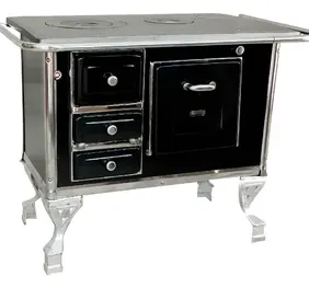 Fogão A Lenha N1 Chapa Polida 49×79 + Kit Chaminé 6 Peças