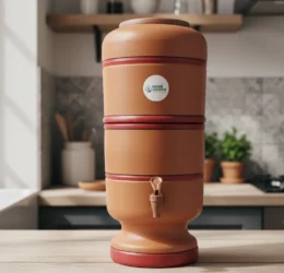 Filtro De Barro Completo 2 Litros Total 4l Tripla Ação Bóia Marrom