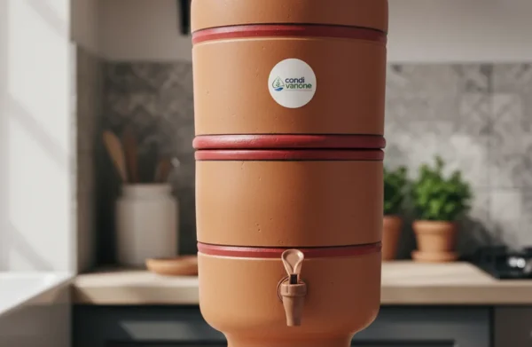 Filtro De Barro Completo 2 Litros Total 4l Tripla Ação Bóia Marrom