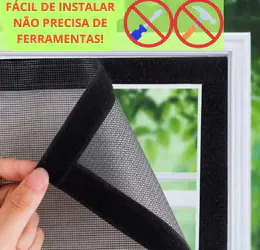 Tela Mosquiteira Com Velcro Fibra De Vidro Janelas Portas