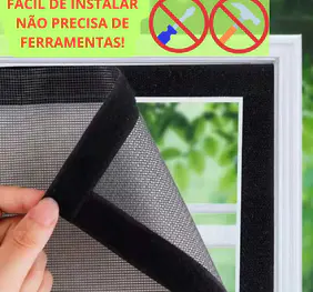 Tela Mosquiteira Com Velcro Fibra De Vidro Janelas Portas